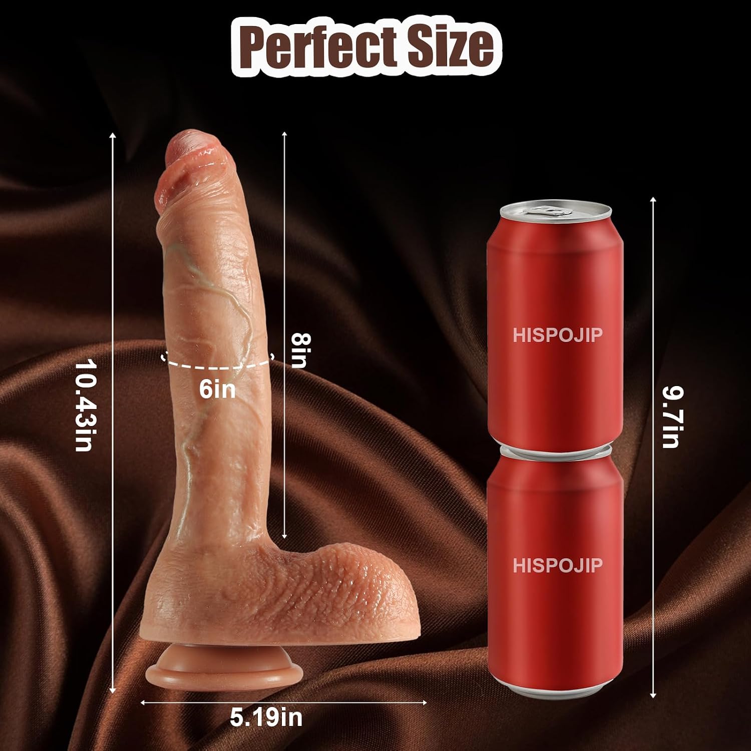 Realistic Dildos10.4 Inch Feels Like Skin Soft Silicone Anal Dildo with Strong Suction Cup. for Hands-Free Play with Big Balls Fake Penis for Anal Play, Big Adult Sex Toys Realistic Fake Penis