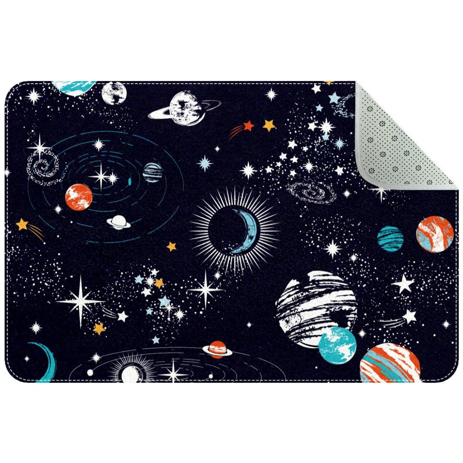 Paillasson d'intérieur univers motif lune étoiles tapis entrée antidérapant