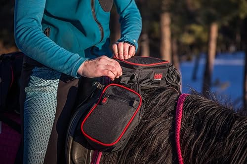 Miniatura 4 de TrailMax Bolsa compacta con pompa inglesa con bolsillo para caballo bolsa de sillín de caballo con bolsillo frontal inglés con funda para botella de