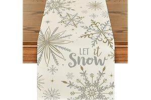 Artoid Mode Beige Snowflake Let It Snow Winter Table Runner - The...
