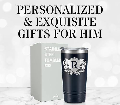 Miniatura 7 de Taza de café personalizada con inicial J, vaso de viaje con monograma para él, tazas personalizadas, regalos únicos de cumpleaños de Navidad para