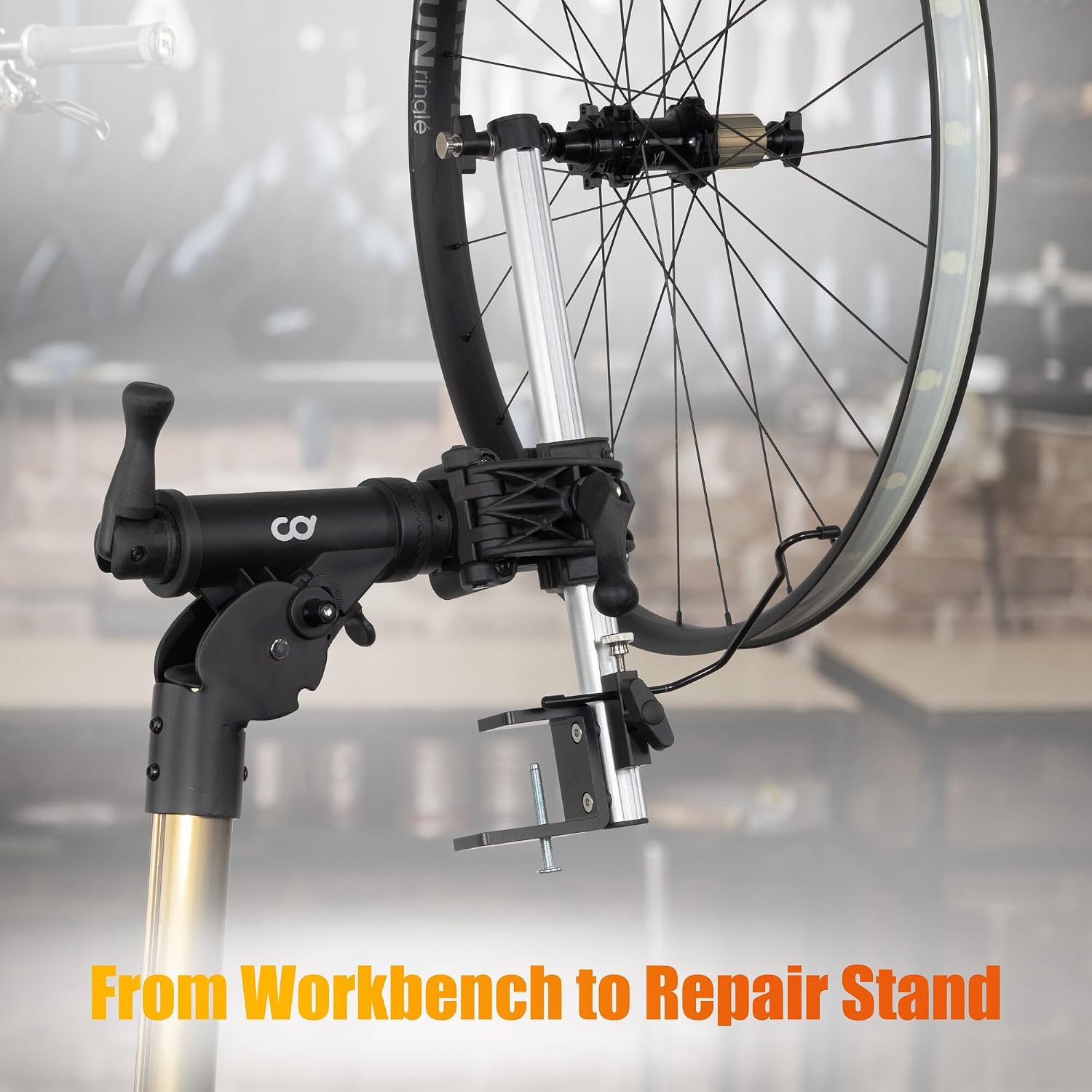 CyclingDeal Simple Bicycle Wheel Truing Stand - Essential Maintenance Tool for Rim Truing Designed for Workbench & Work Stand - Fits Wheel Sizes up to 29", Hub Widths up to 150mm