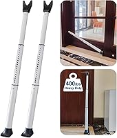Rerishom Heavy Duty Door Security Bar 2-Pack - Adjustable 17.5-46" Door Jammer, 400 lbs Resistant for Apartment, Hotel, Home Security