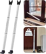 2 Pack Rerishom Door Security Bar, Door Stoppers Security bar,Heavy Duty Door Lock Security Door Jammer Door Stopper for Apartment, Hotel Room,Screen Door Hardware, Gate Lock Bar