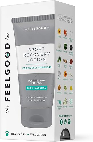 Loción de recuperación deportiva de The Feel Good Lab - 100% ingredientes naturales y limpios - Recuperarse del dolor muscular después del