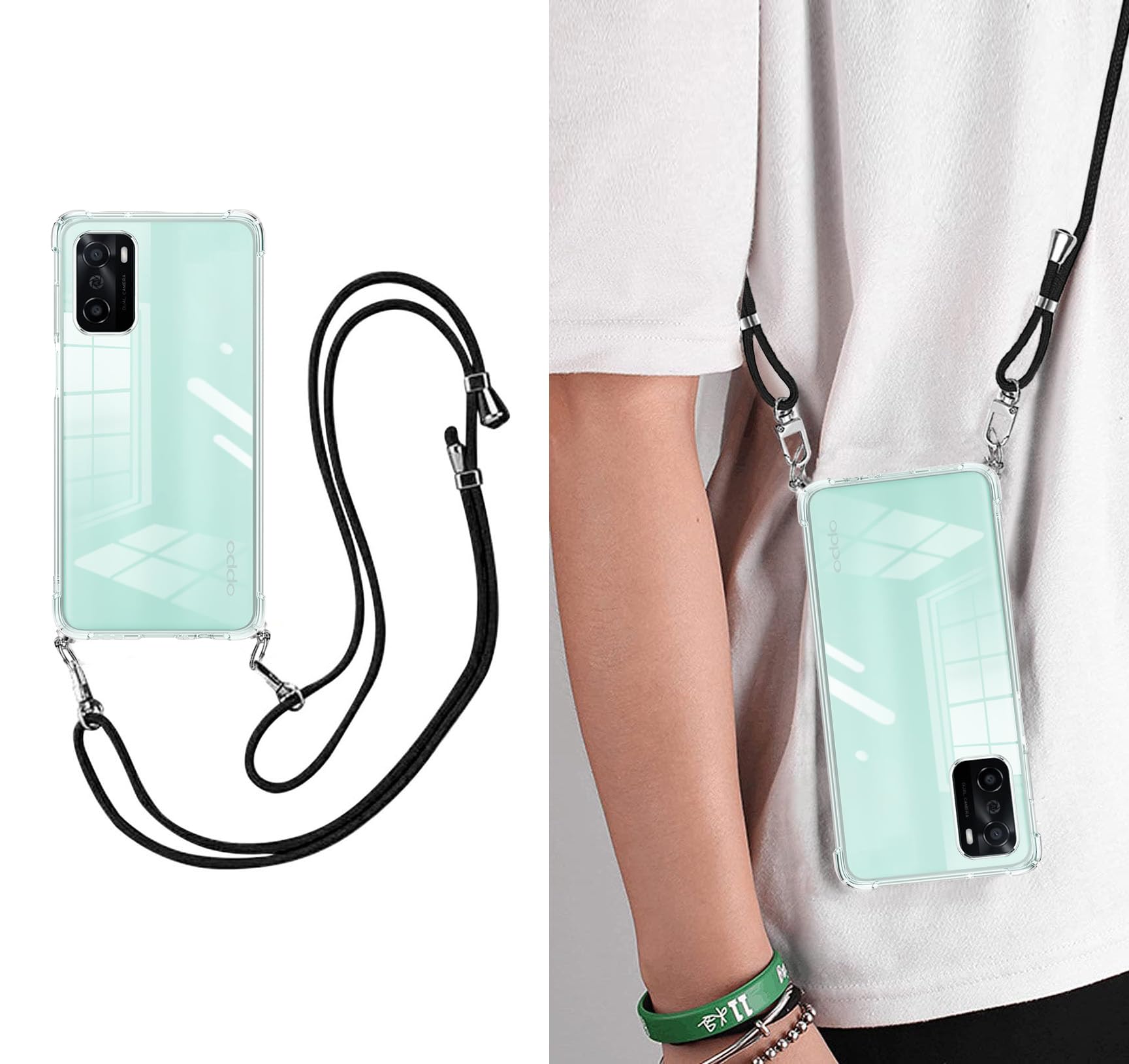 Amazon.co.jp: OPPO A55s ケース クリア ショルダー CPH2309 バンパー