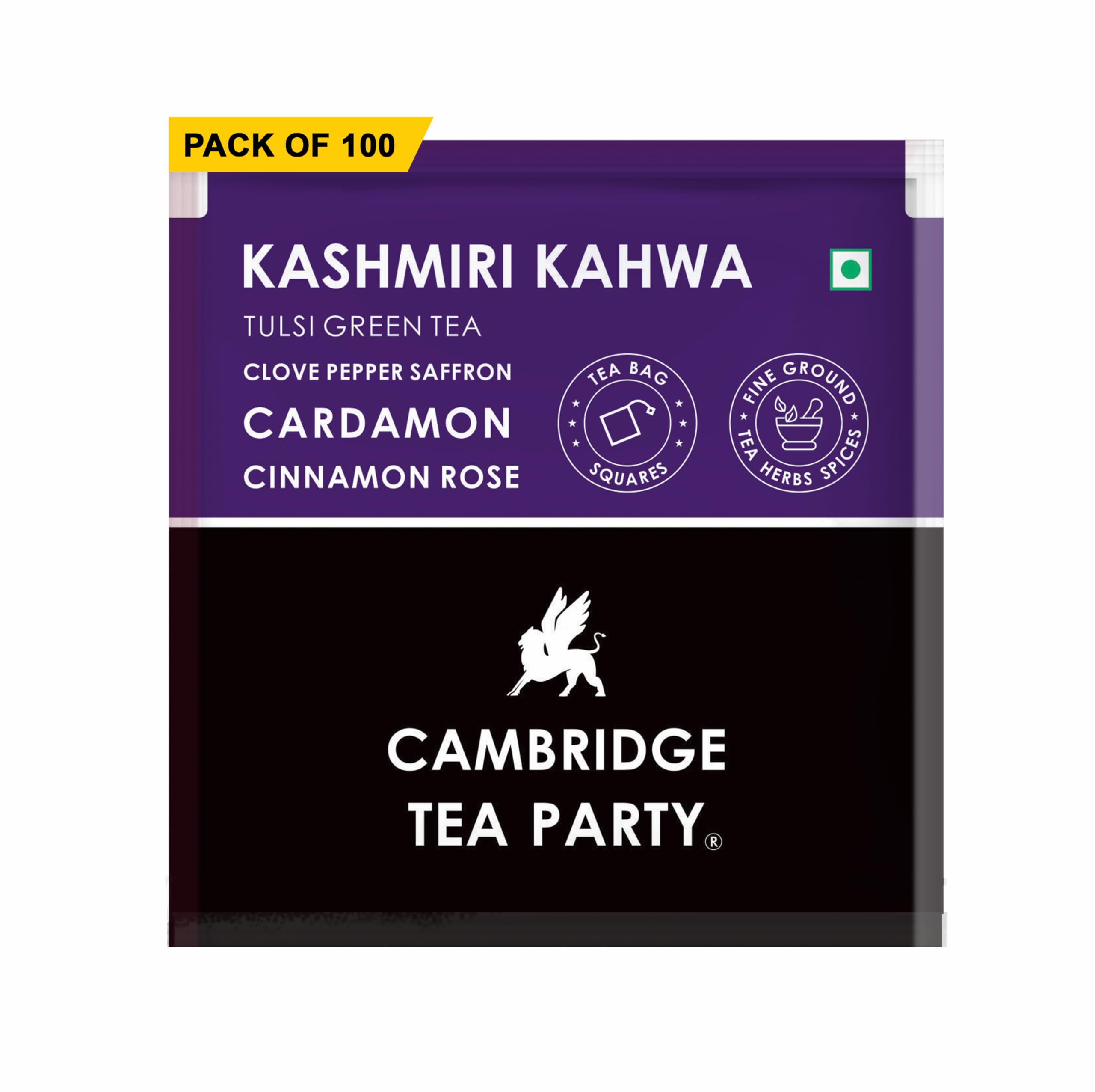 Cambridge Tea Party Kashmiri Kahwa 100 Tea Bags, Saffron Almond Cardamom Clove Pepper Cinnamon Rose Tulsi Green Tea, Bulk Pack - 250 Gram (B0BTHDRJK1) Amazon Price History, Amazon Price Tracker