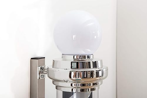 Miniatura 3 de BarberPub Barra de peluquería giratoria LED tiras luz metal peluquería signo L018 (negro y blanco)