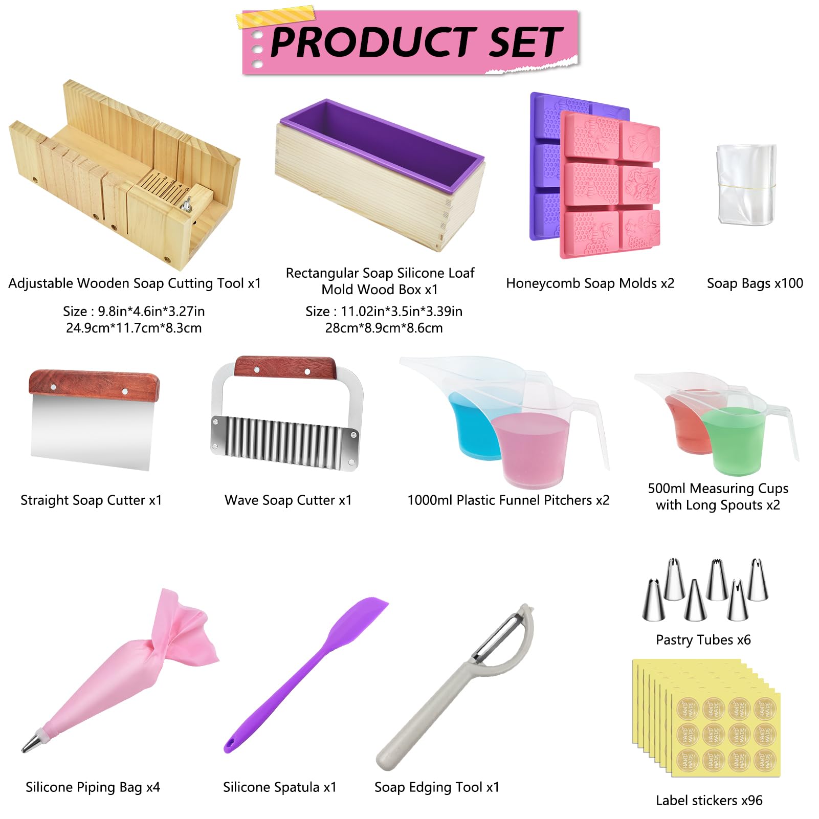 Outils Savonnerie Pour Débutants Kit Fabrication Savon DIY - 4 Moules Silicone Nid D'abeille, Pichets, Tasses à Mesurer, Spatule, Emballages - Pour Débutants Et Experts Kit Savon A Faire Soi Meme Outils Savonnerie Pour Débutants Kit Fabrication Savon DIY - 4 Moules Silicone Nid D'abeille, Pichets, Tasses à Mesurer, Spatule, Emballages - Pour Débutants Et Experts Kit Savon A Faire Soi Meme