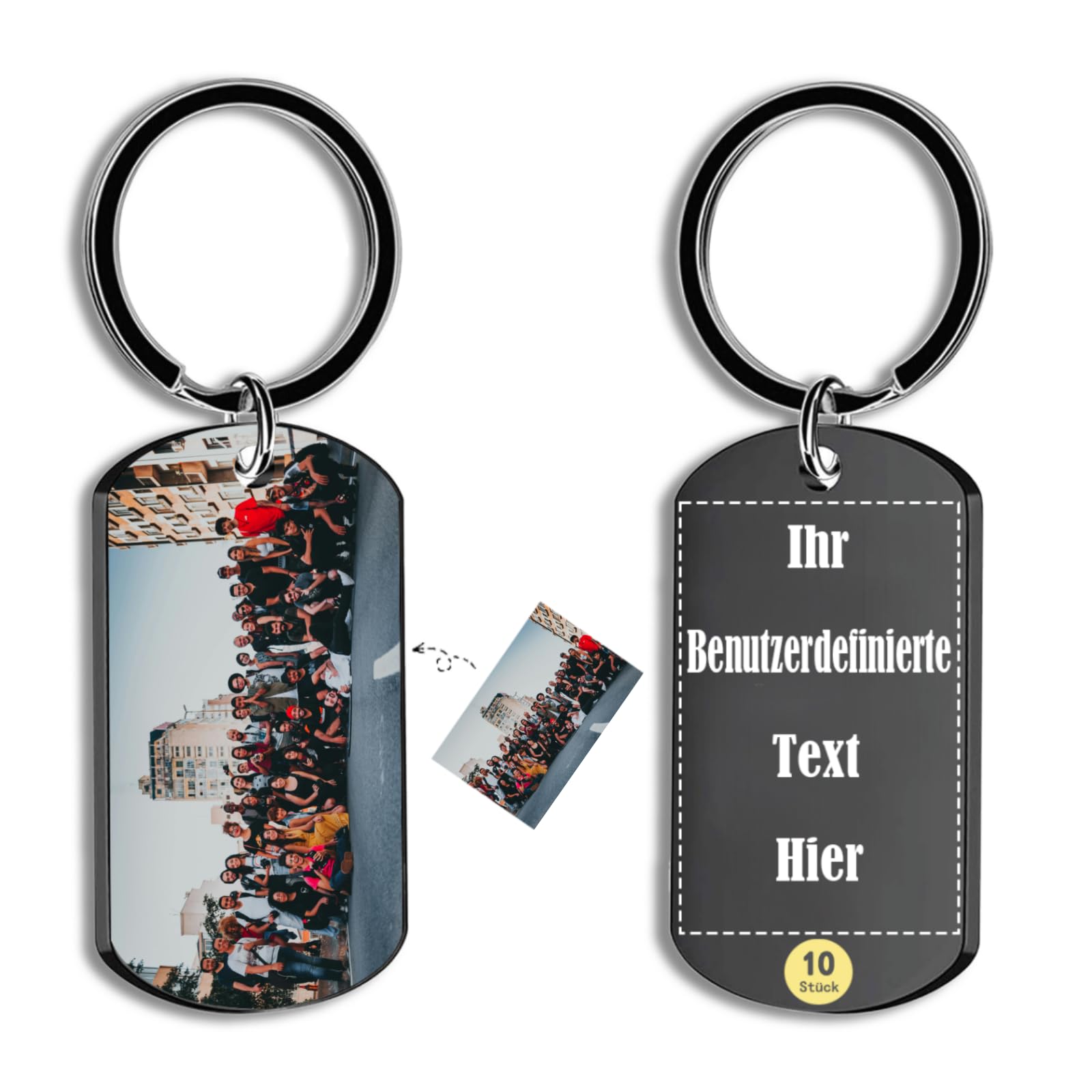 Personalisierte Massen-Schlüsselanhänger, Doppelseitig Gravierte Foto/Logo/Text Schlüsselanhänger, Souvenirs, Werbegeschenke, Geschäftsgeschenke 10/20/50/100 Stück