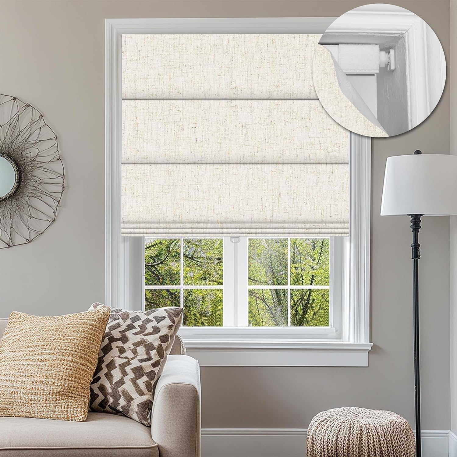 Custom Blackout Blinds | Cordless Top Down Bottom Up Shades for Windows | No Drill, No Tools | Easy Install for Living Room, Bedroom, Office