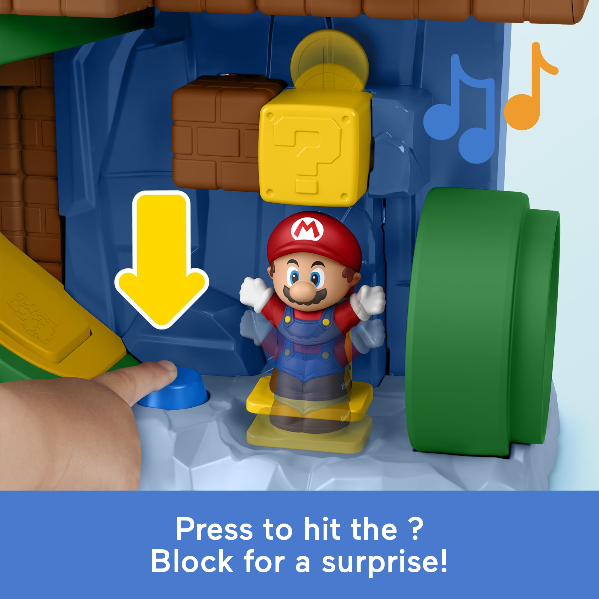 Fisher-Price Little People Mi Aventura con Mario | Set de juego con figura de Mario y 1 accesorio, sonidos, actividades y motricidad fina, +18 meses, JHG61