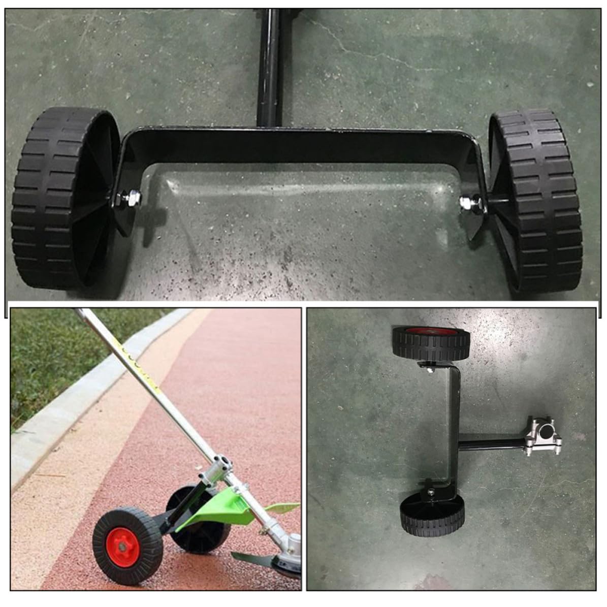 Lurrose Kit de 2 Ruedas de Soporte y Desbrozadora Eléctrica, Ligeras Hierro, Accesorio Adecuado para Recambios y Mantenimiento