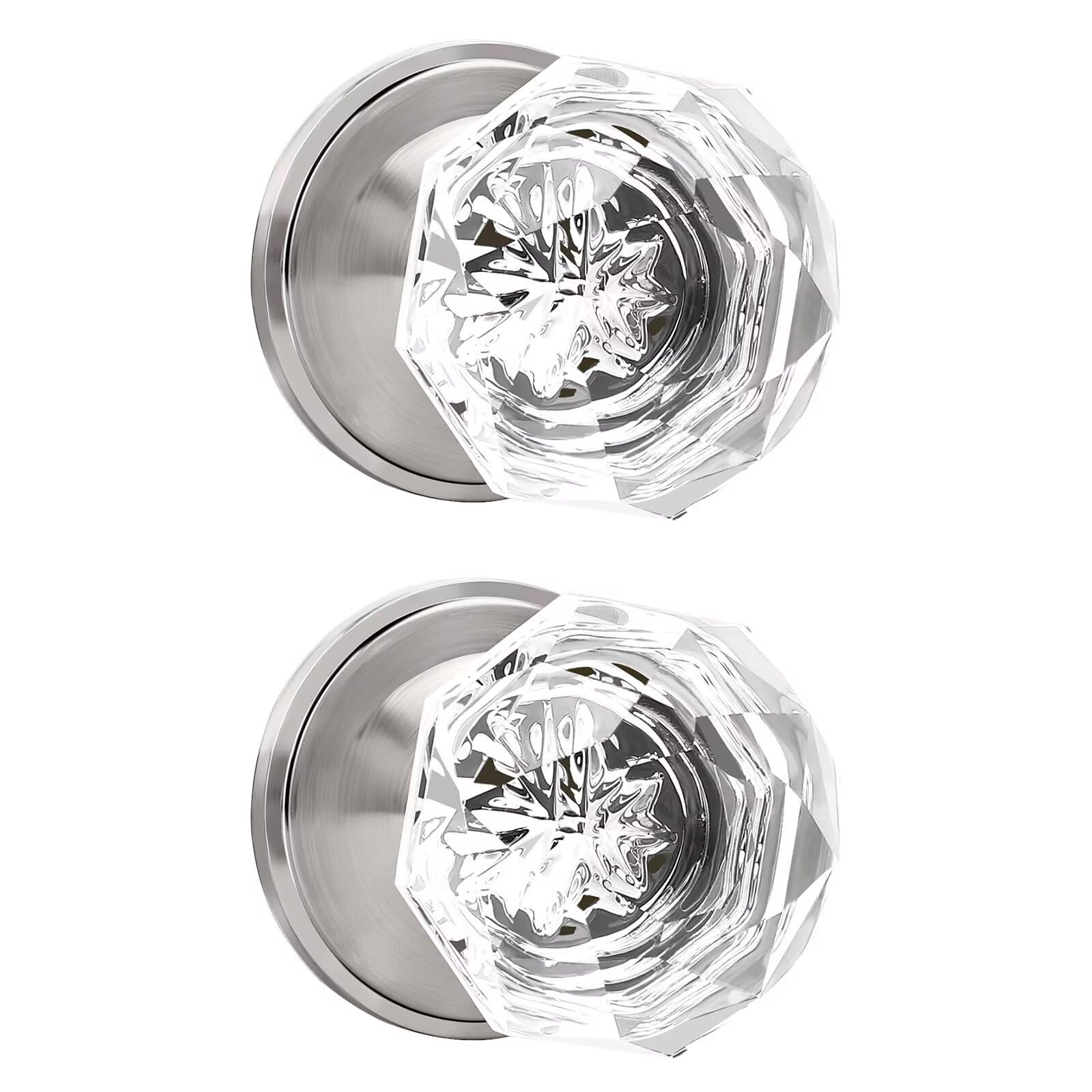 Crystal Privacy Door Knobs - Keyless Lock -9