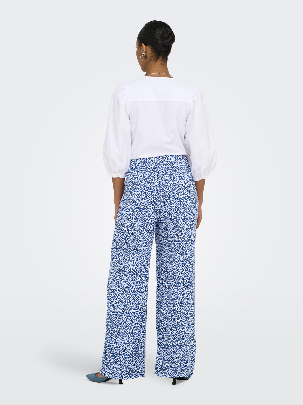 Jdy Star Sezen Life Mw Wide Pant WVN Dia, Cloud Dancer, 42W / 32L