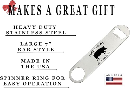 Miniatura 2 de Divertido abridor de botellas de barbacoa para barbacoa regalo resistente para hombres amigos bar cerveza beber broma I Like Pig Butts And I Can Not