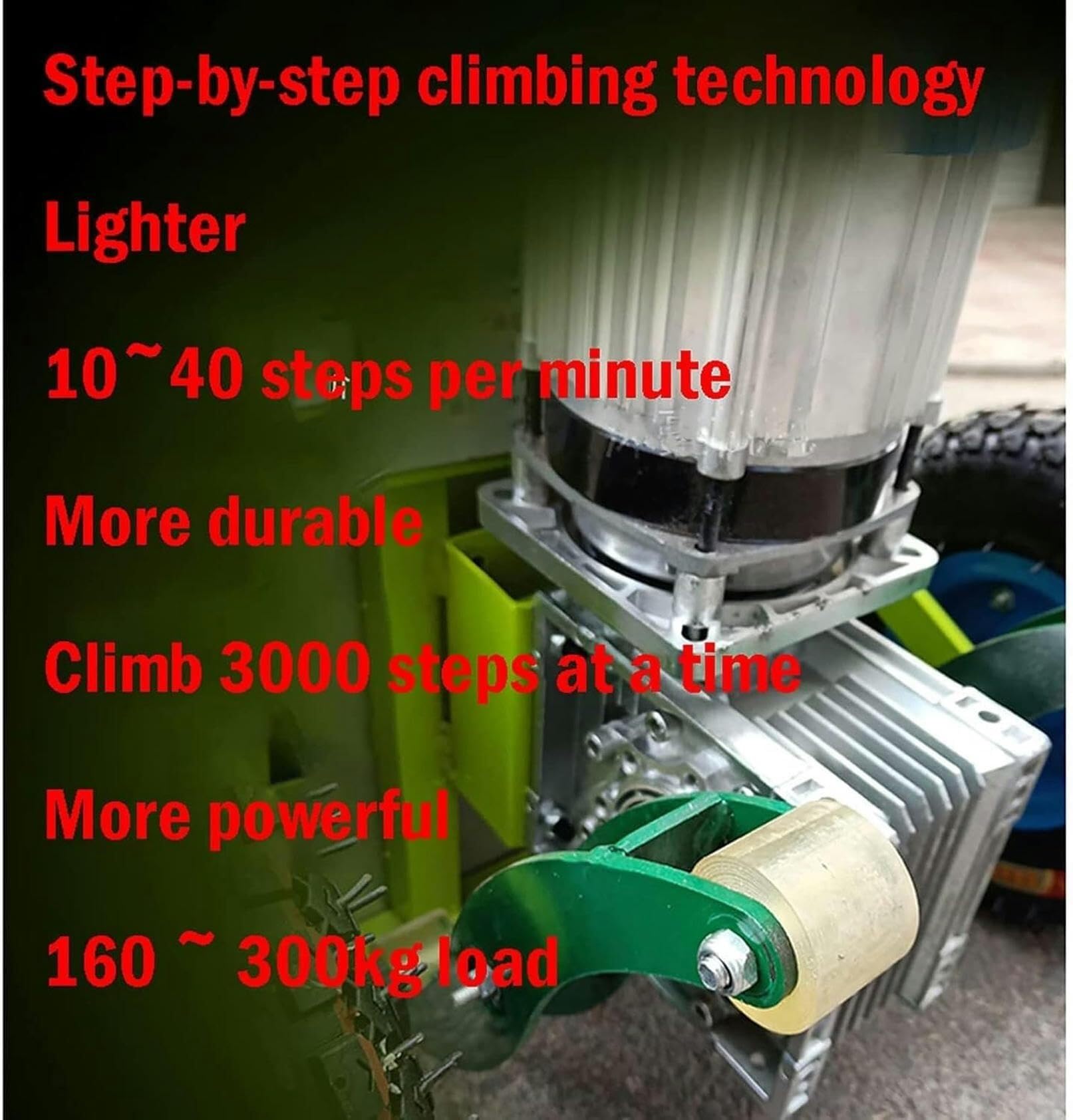 Brouette électrique pour monter les escaliers, moteur 1200 W pliable diable pour escalier