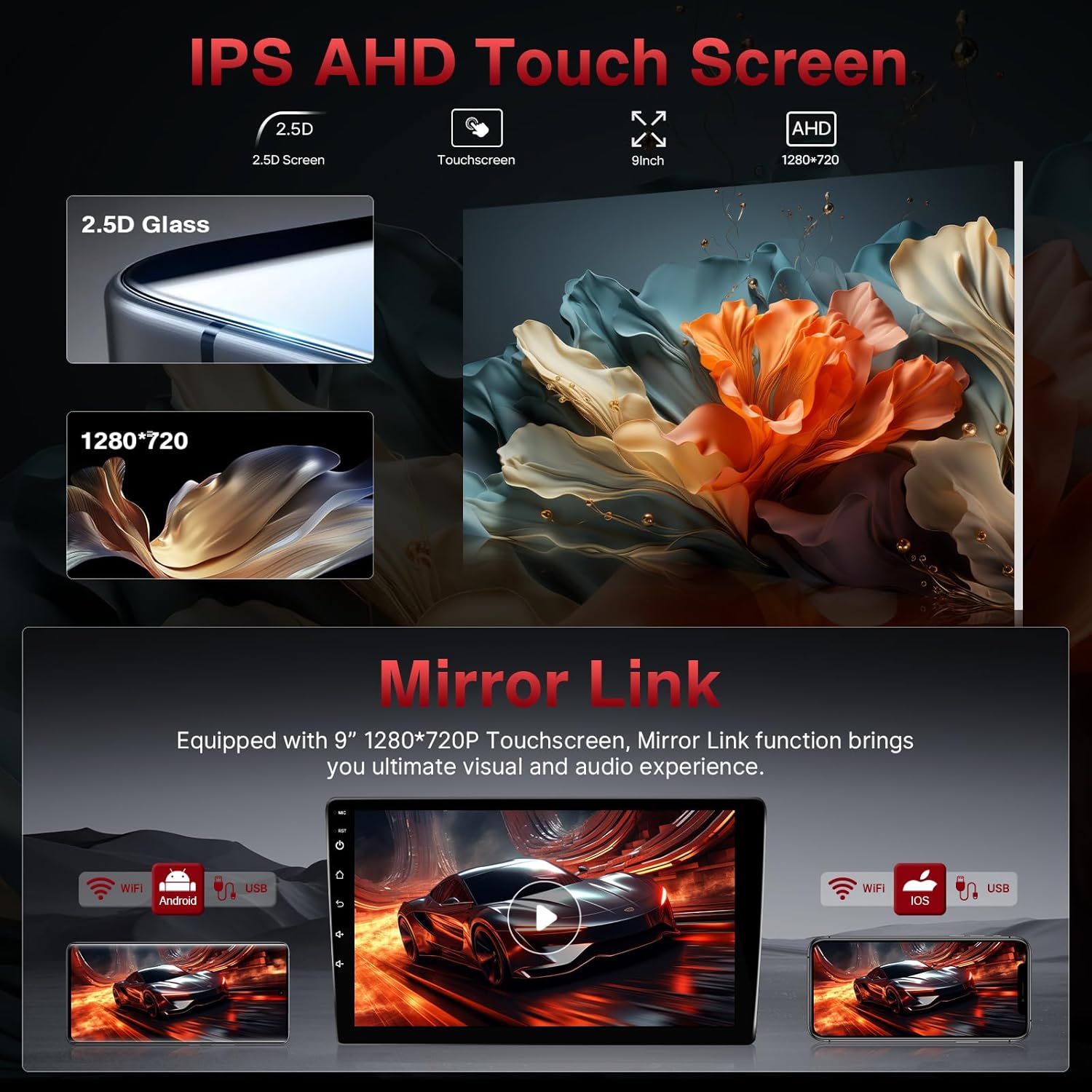 Android 12 Car Radio for Toyota Prius 2010 2011 2012 2013 2014 2015 Stereo with J.B.L - 9 Inch Touch Screen Head Unit with Carplay & Android Auto, WiFi, BT, GPS, SWC, Canbus, Backup Camera