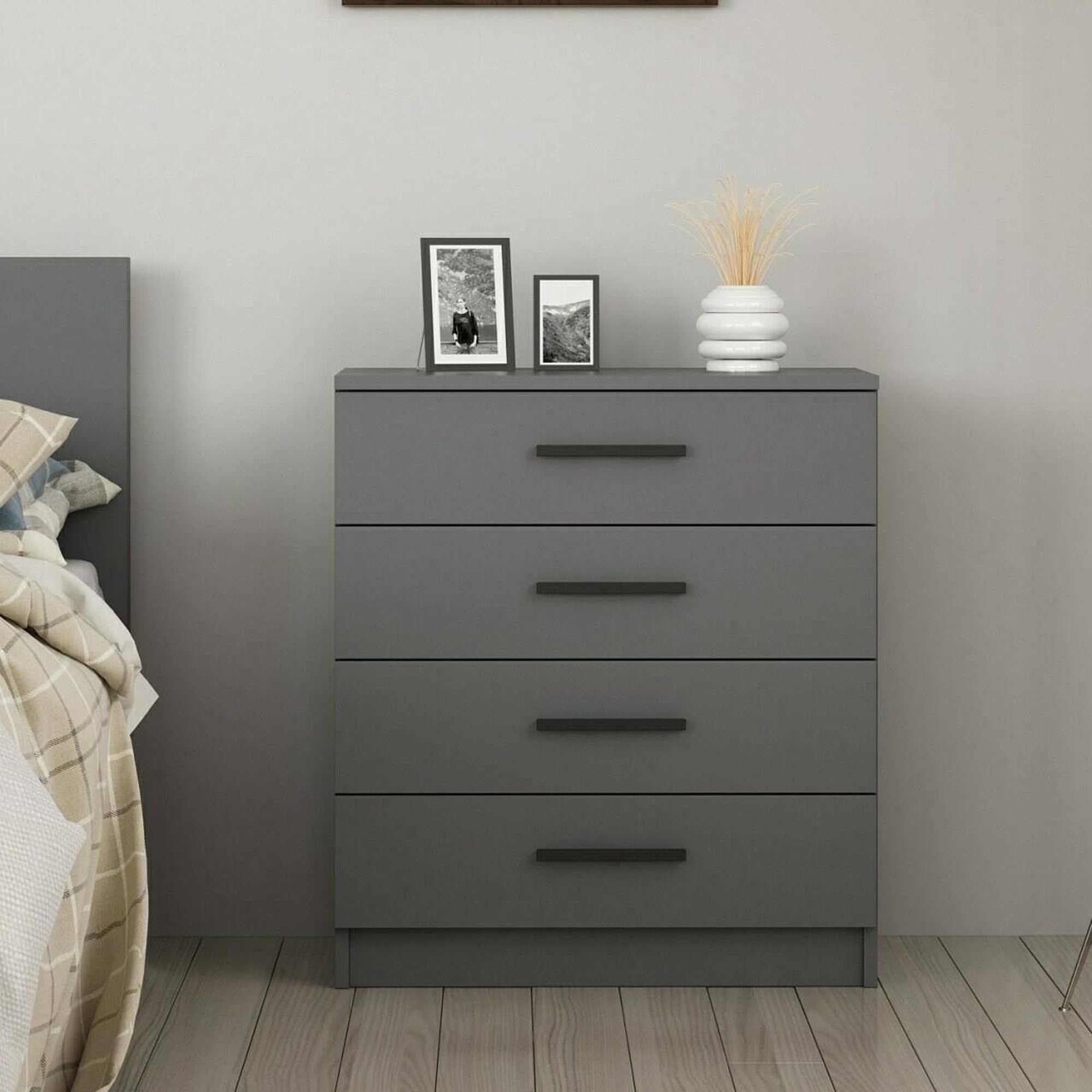 Dmora Grau Kommode Elgafar 70X79x42h Cm 4 Schubladen