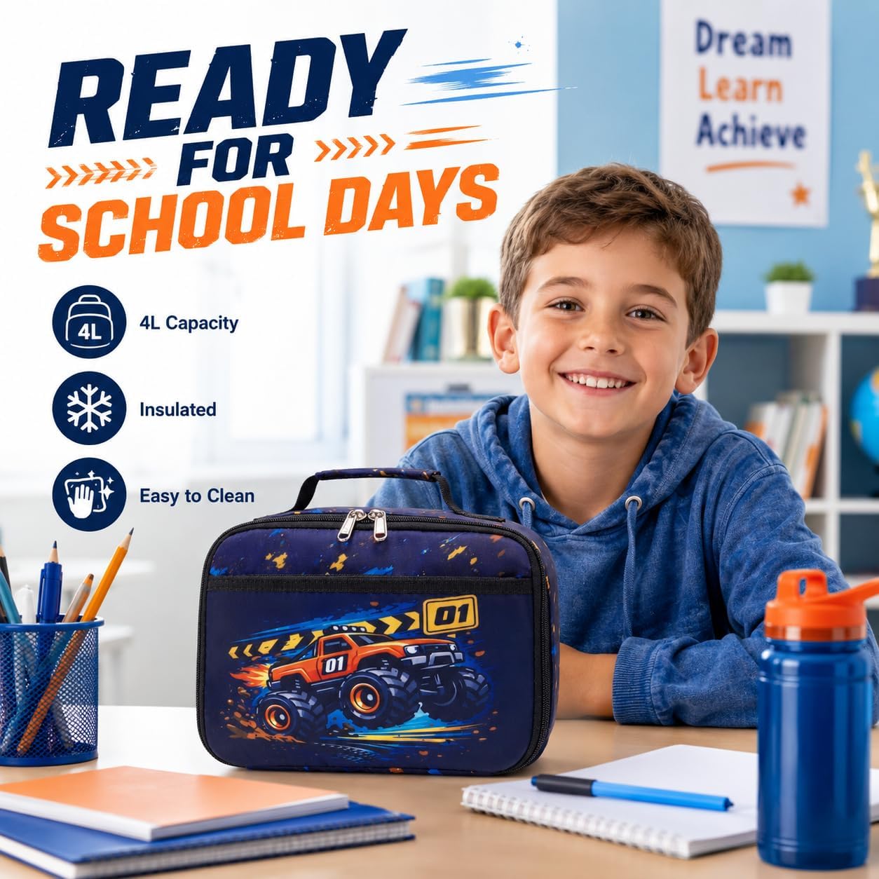Ledaou Lunch Box Kids Boys Girls