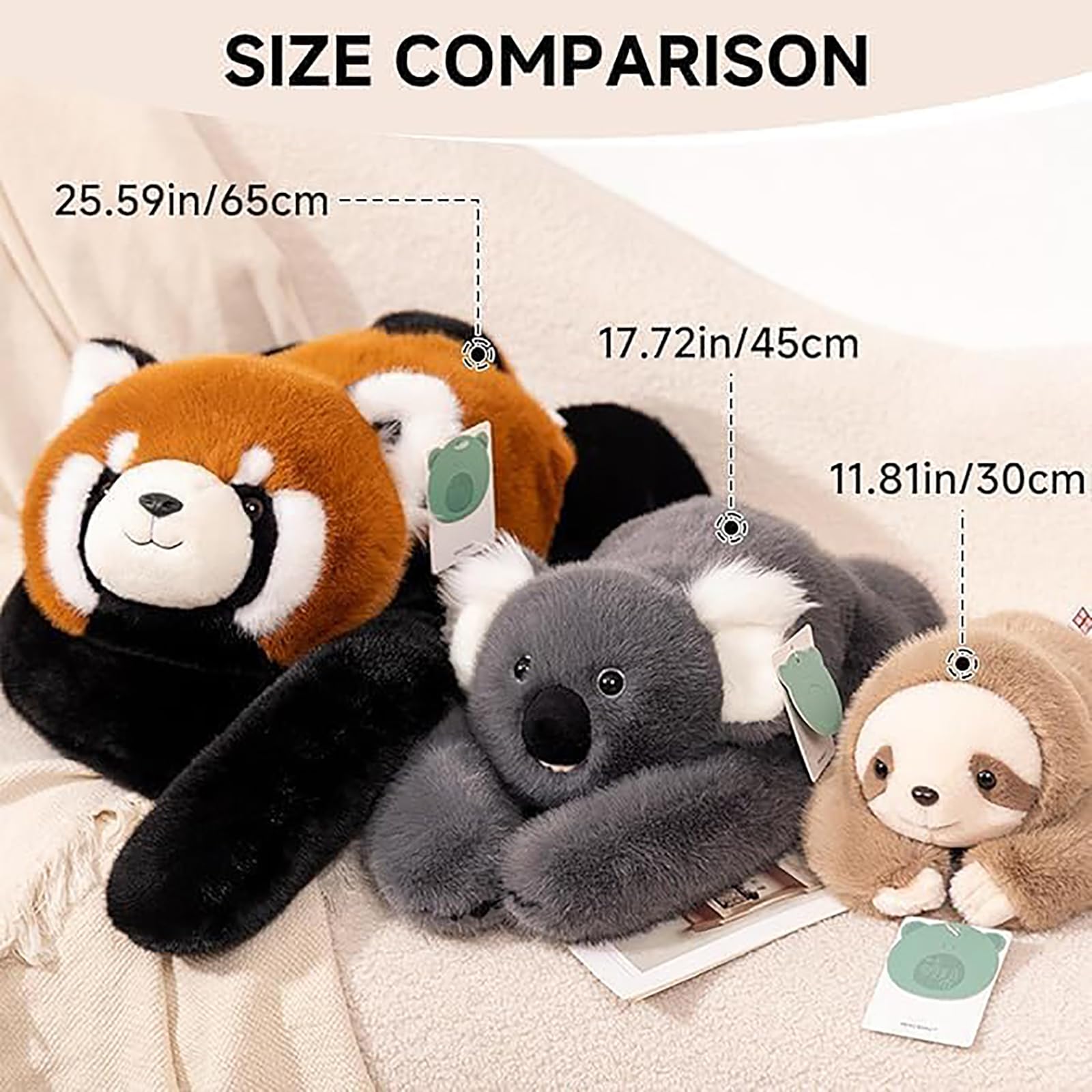 Obciążone pluszaki na lęk i sen, panda, miś, dinozaur pluszowy, poduszka do przytulania dla dzieci i dorosłych 65cm