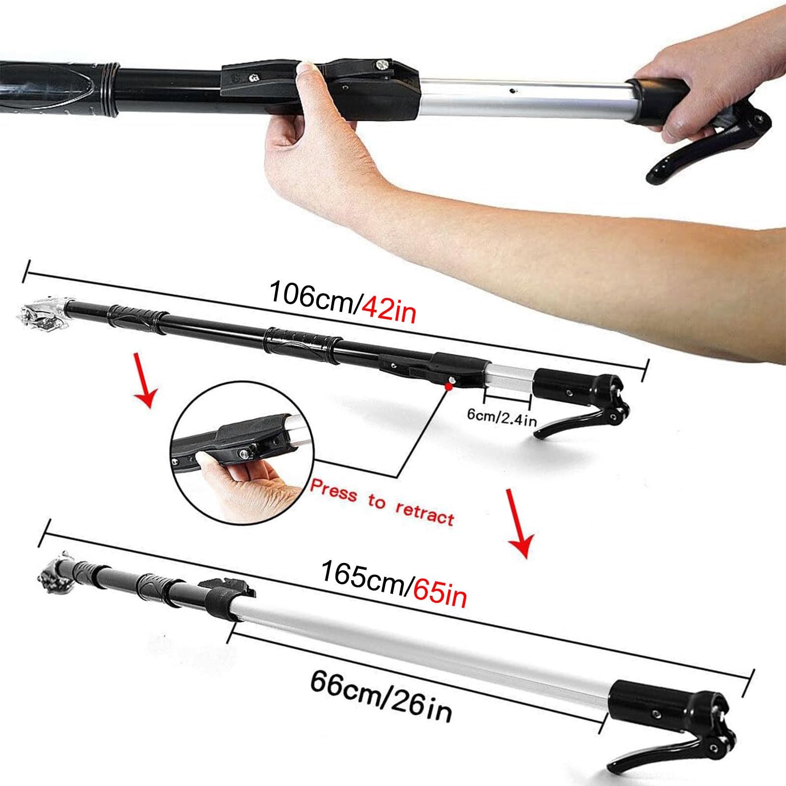 Pudełko do wykańczania płyt kartonowo-gipsowych z regulowanym uchwytem przedłużającym, wysokość 100 cm - 160 cm, aluminiowe narzędzie do majsterkowania w domu, rozmiar 25 cm