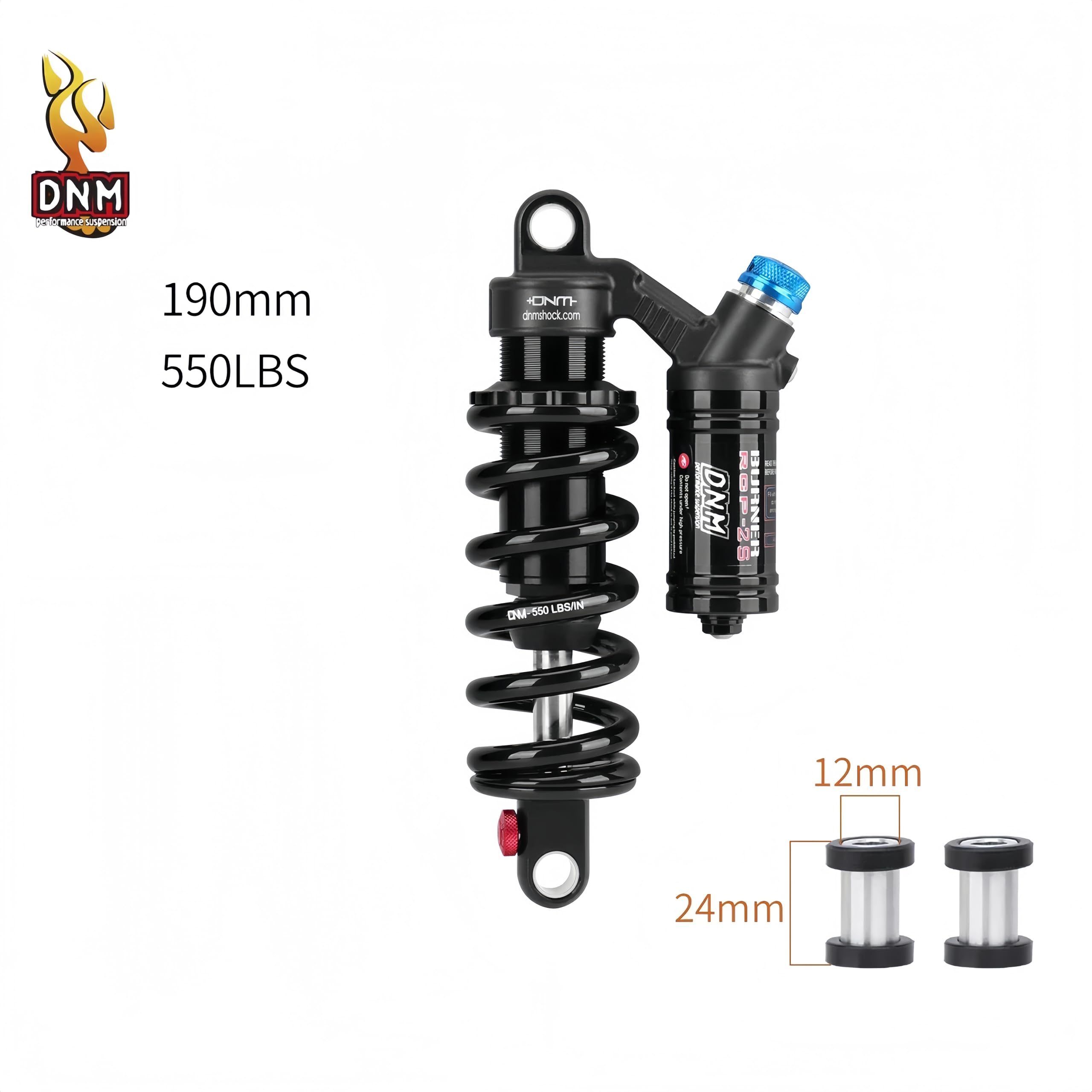 Molla a bobina dell'ammortizzatore DNM RCP-2S MTB 190MM 200MM 210MM 220MM 230MM 240MM per le parti di sospensione della bicicletta elettrica AM FR DH (190 MM&550 libbre)