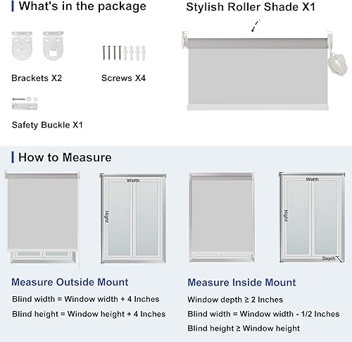 Miniatura 5 de BERISSA Persianas enrollables para filtrar la luz, persianas enrollables de tela con aislamiento térmico para el hogar, dormitorio, cocina, oficina,