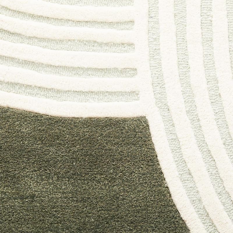 Image of Hand Tufted Modern Design Exported Collection High Low Pattern Wool Carpet for Living Room, Bedroom & Hall (Multi G, 9 x 12 Feet)