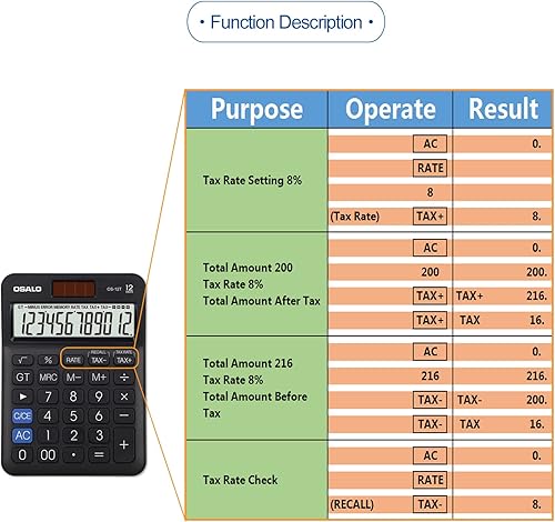 Miniatura 7 de Pendancy Calculadora linda de tamaño pequeño con 4 funciones, calculadoras de mano básicas de escritorio de 12 dígitos, pantalla LCD para uso