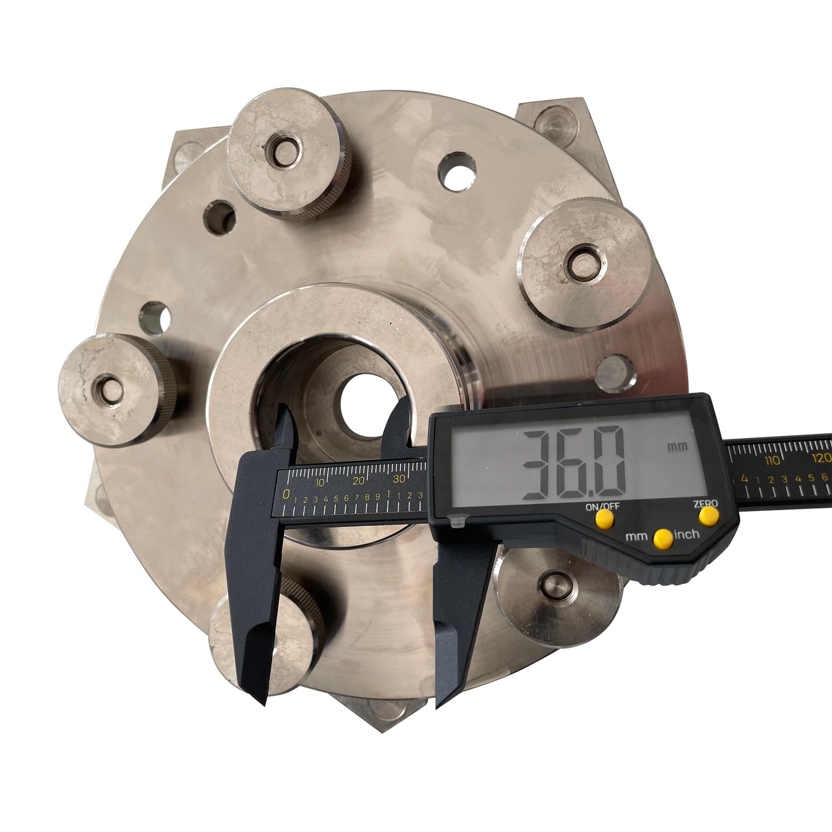 Adaptador de equilibrador de Ruedas (Eje de 36 mm) para equilibradora de neumáticos con Eje de 36 mm de diámetro, Accesorio Universal para Giro de neumáticos.