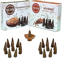 Vista 95 de TRUMIRI Incense Cones - Combo Pack of 20 Cone Incense - 10 Nag Champa + 10 Palo Santo - Insence Cones - Incense Cones Scented - Cone Incense Scents