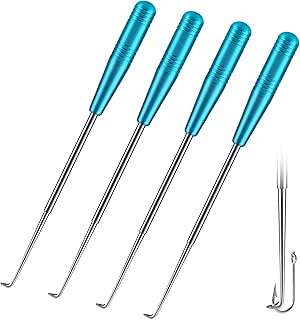 4 removedores de anzuelos de pesca, de acero inoxidable, herramienta de desenganche de pesca de liberación rápida con tubo de almacenamiento, desenganche de peces portátil, color azul
