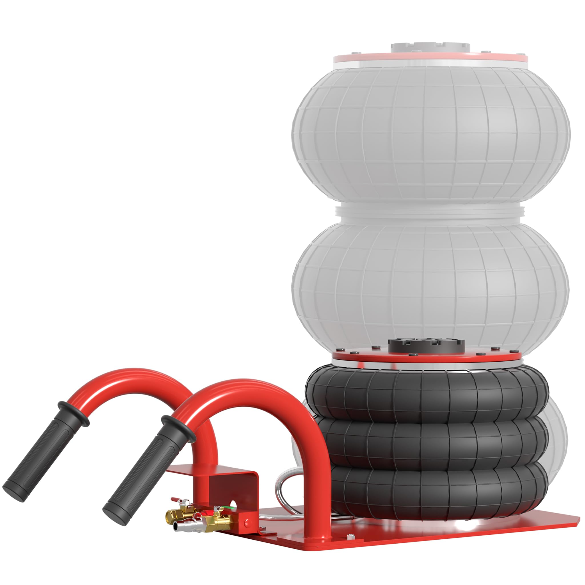 SUBTLETY 3T pneumatyczny podnośnik samochodowy Air Jack z potrójnym workiem 150 – 400 mm, z zakrzywionym uchwytem, podnośnik do samochodów typu SUV i samochodów ciężarowych
