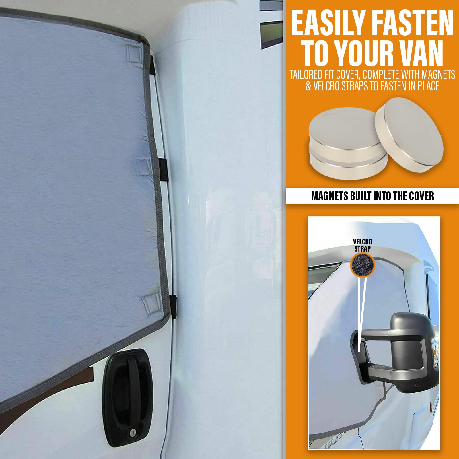 PEUGEOT BOXER MOTORHOME Thermal Screen Wrap Cover Grey (2006 Onwards) - Heat Reflective