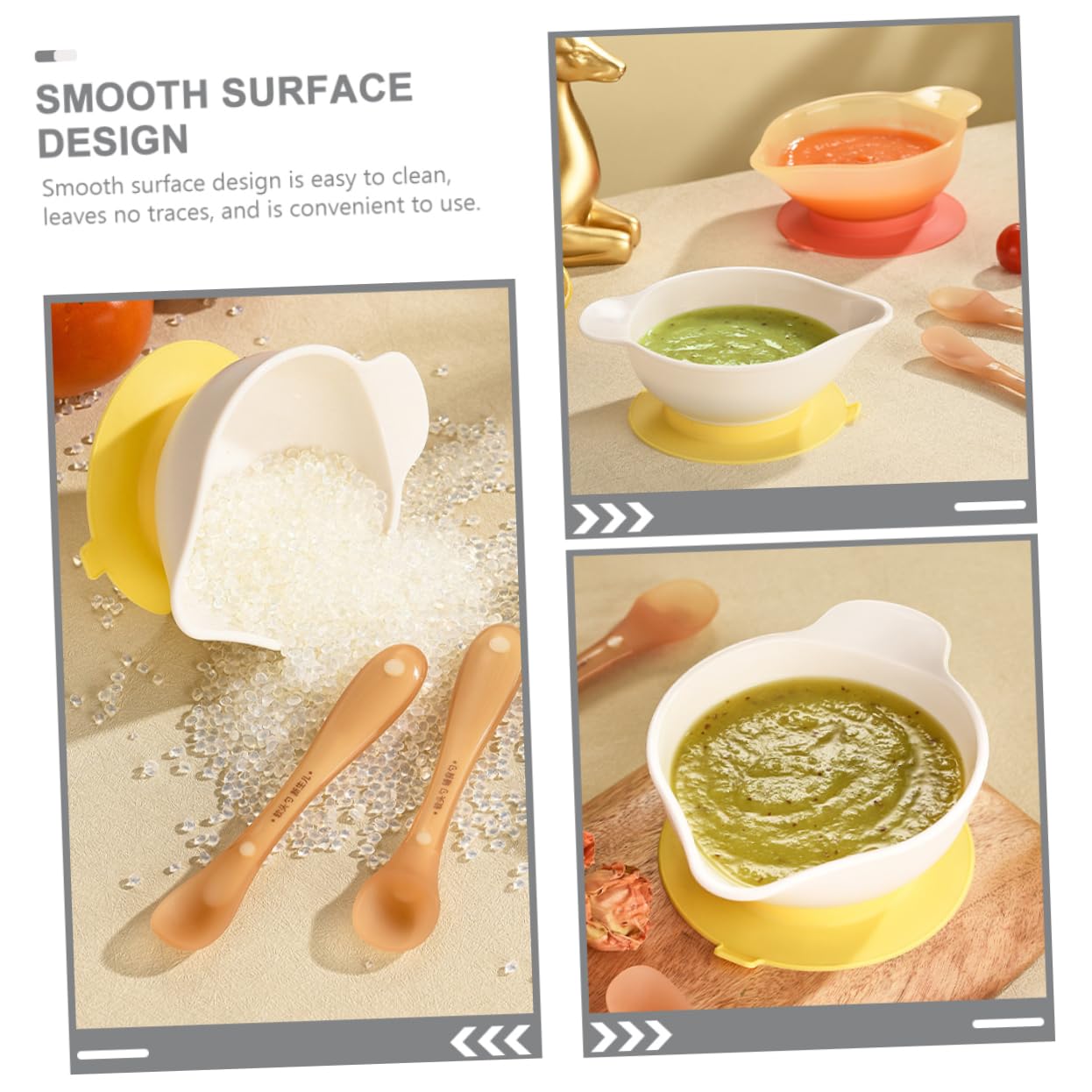 BEBEMOKO 2Pcs Bowls with Suction Base Small Feeding Bowls for Durable Non Slip Tableware for Feeding for Weaning Mealtime