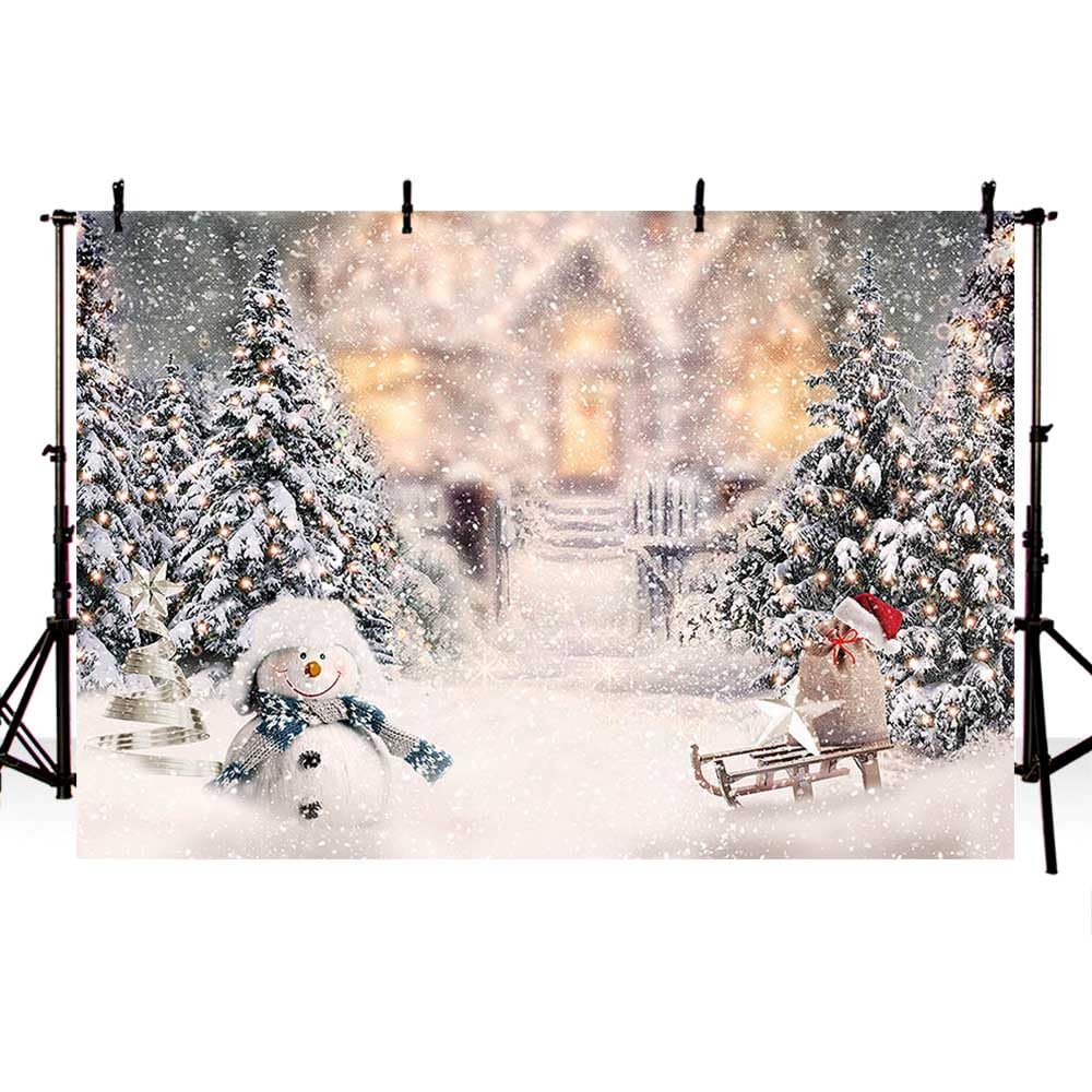 MIRRORANG 1,5x1m Forêt Enneigée Toile De Fond Hiver Paysage Flocon De Neige Des Arbres La Photographie Contexte Pour Noël Vacance Nouvel An Fête Affiche Photo Studio Accessoires, Vinyle