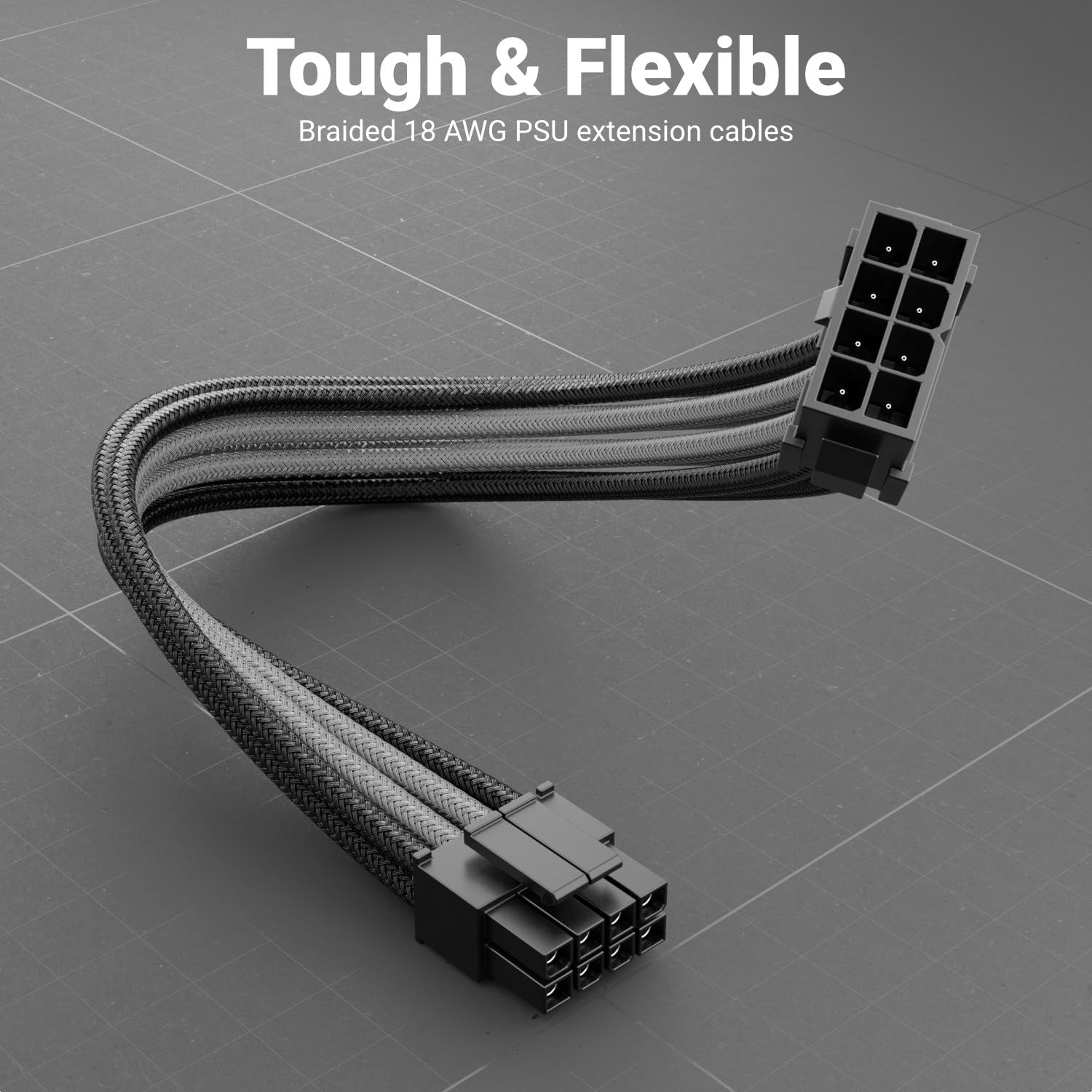 DeleyCON 6 2 Pins PCI Express GPU Grafische Kaart Voedingskabel Intern 30 Cm 18 Awg Psu Pc Computer Voeding Nylon Mannelijk Naar Vrouwelijk Zwart Blauw 683022287