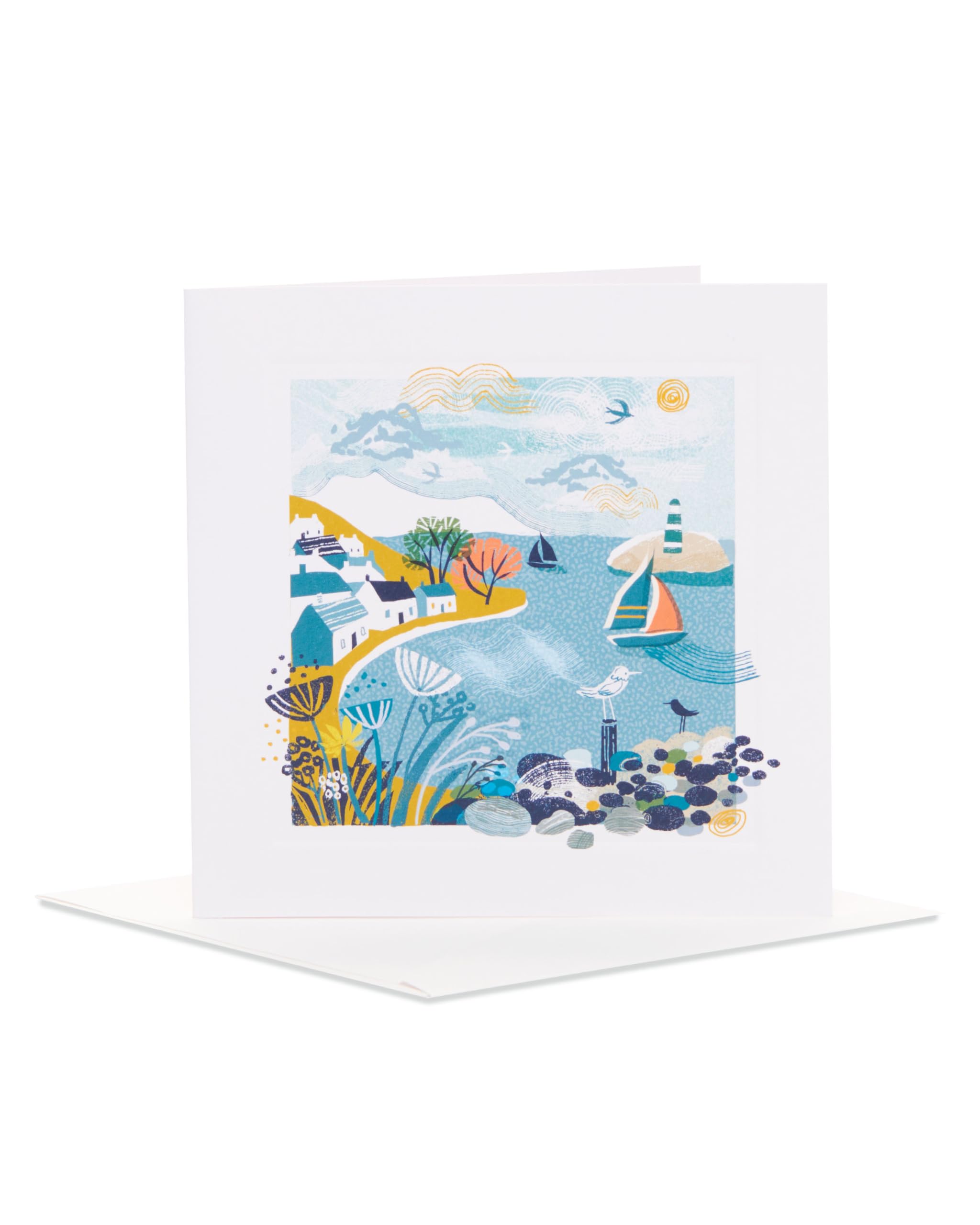 UK Greetings Blank Greeting Card for Him/Her/Friend - Seaside Design - From The Camden Collection