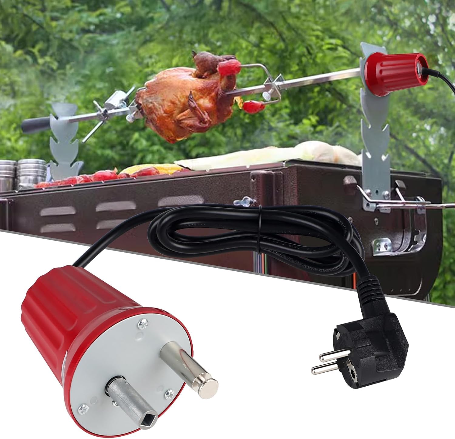 mumisuto Motore per Barbecue, FD801 Motore Girarrosto per Barbecue Motorino DC 220V 230V 240V Griglia Elettrica Barbecue Macchina Accessori per Barbecue all'aperto Strumento per Esterni