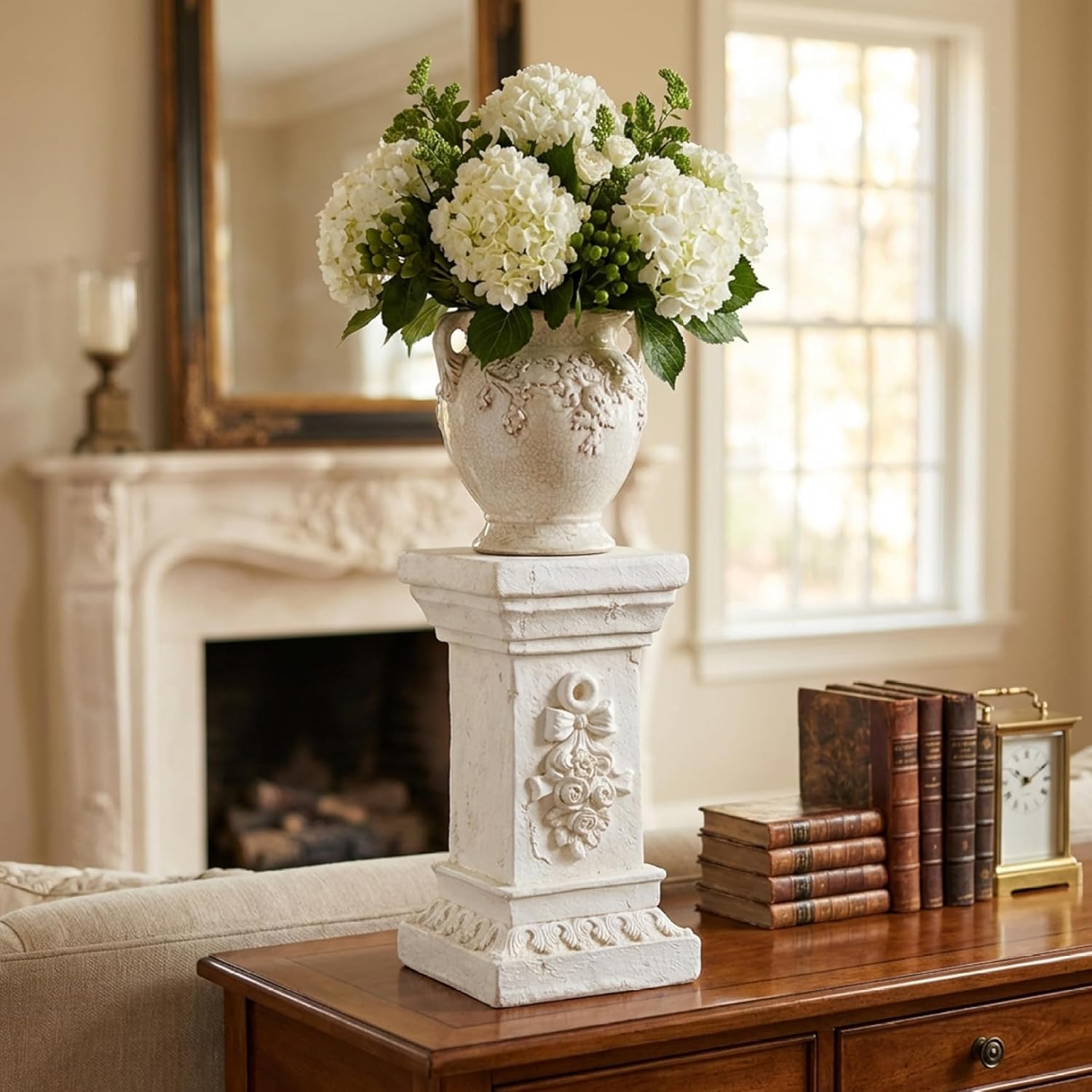 Pedestal Stand - Elegant European Columns and Pillars for Garden, Planter & Statues, Weather-Resistant Resin Column & Pillar for Outdoor & Indoor Decor Planter Stand Plant Pedestal