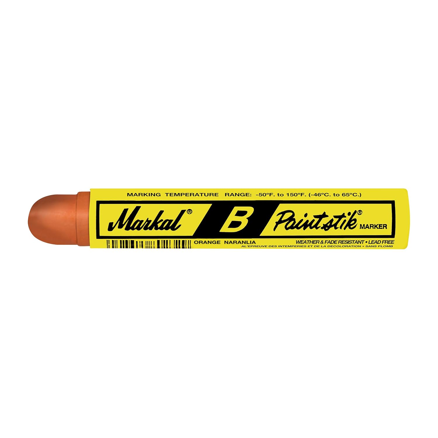 Markal 80224 B Paintstik Solid Paint Ambient Surface Marker, Orange (Pack of 12), 11/16 x 4-3/4