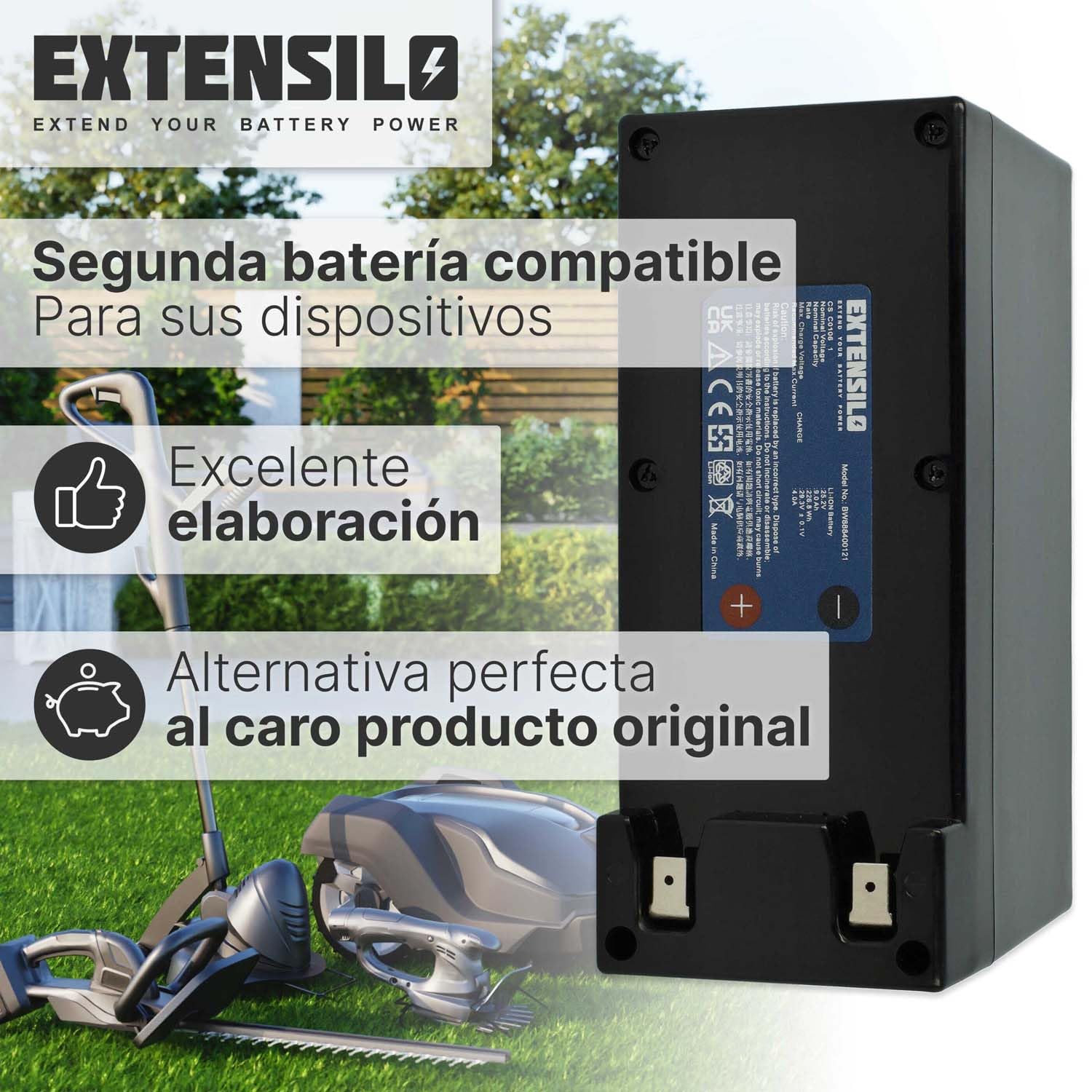 Batería reemplaza Zucchetti CSC0106, CSC0106/1, CS-C0106-1 para cortacésped 9000mAh 25,2V Li-Ion