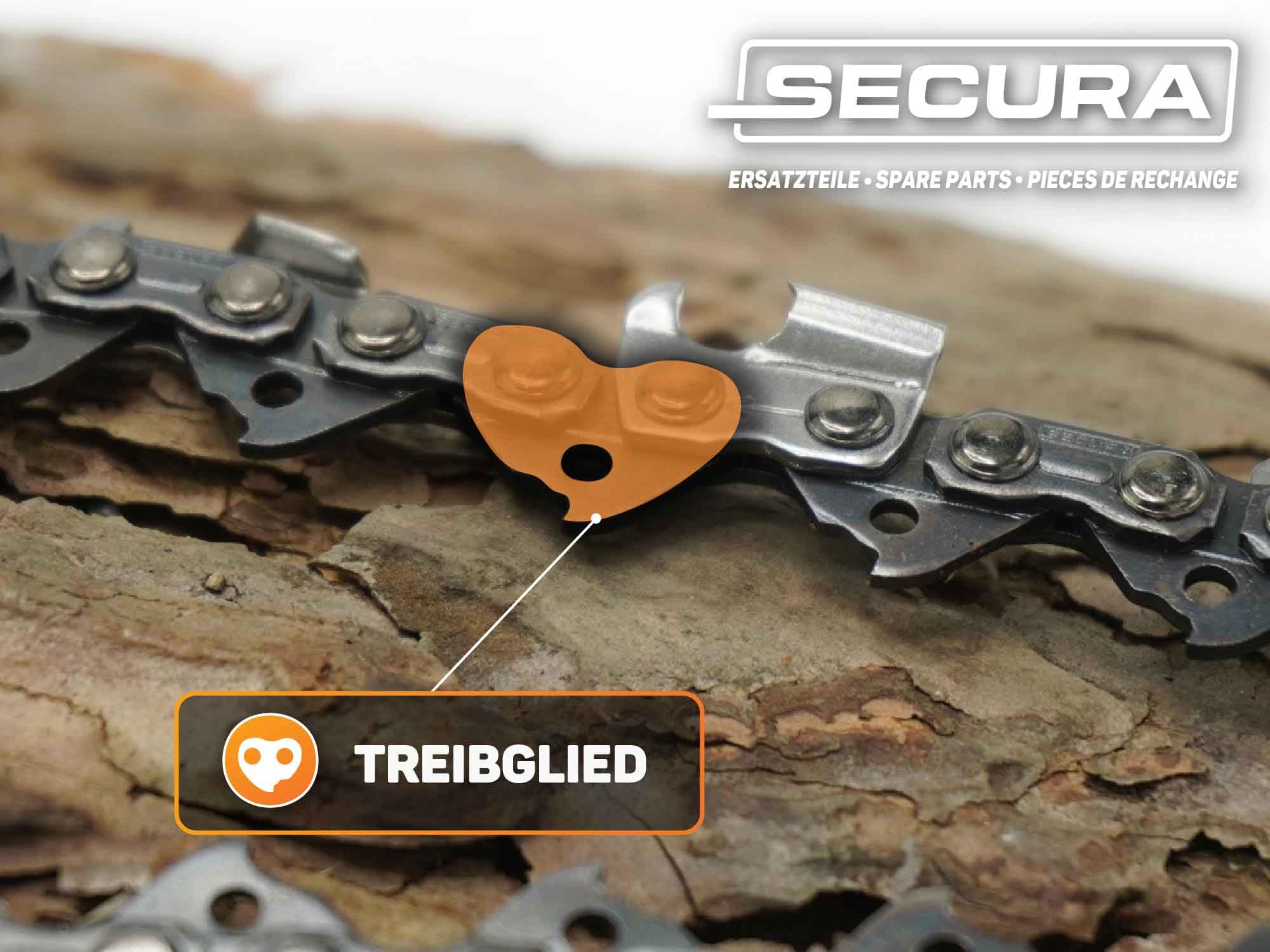 SECURA 4x Sägekette + Schwert 3/8 1,5mm 84 60cm Längsschnitt für Kettensäge