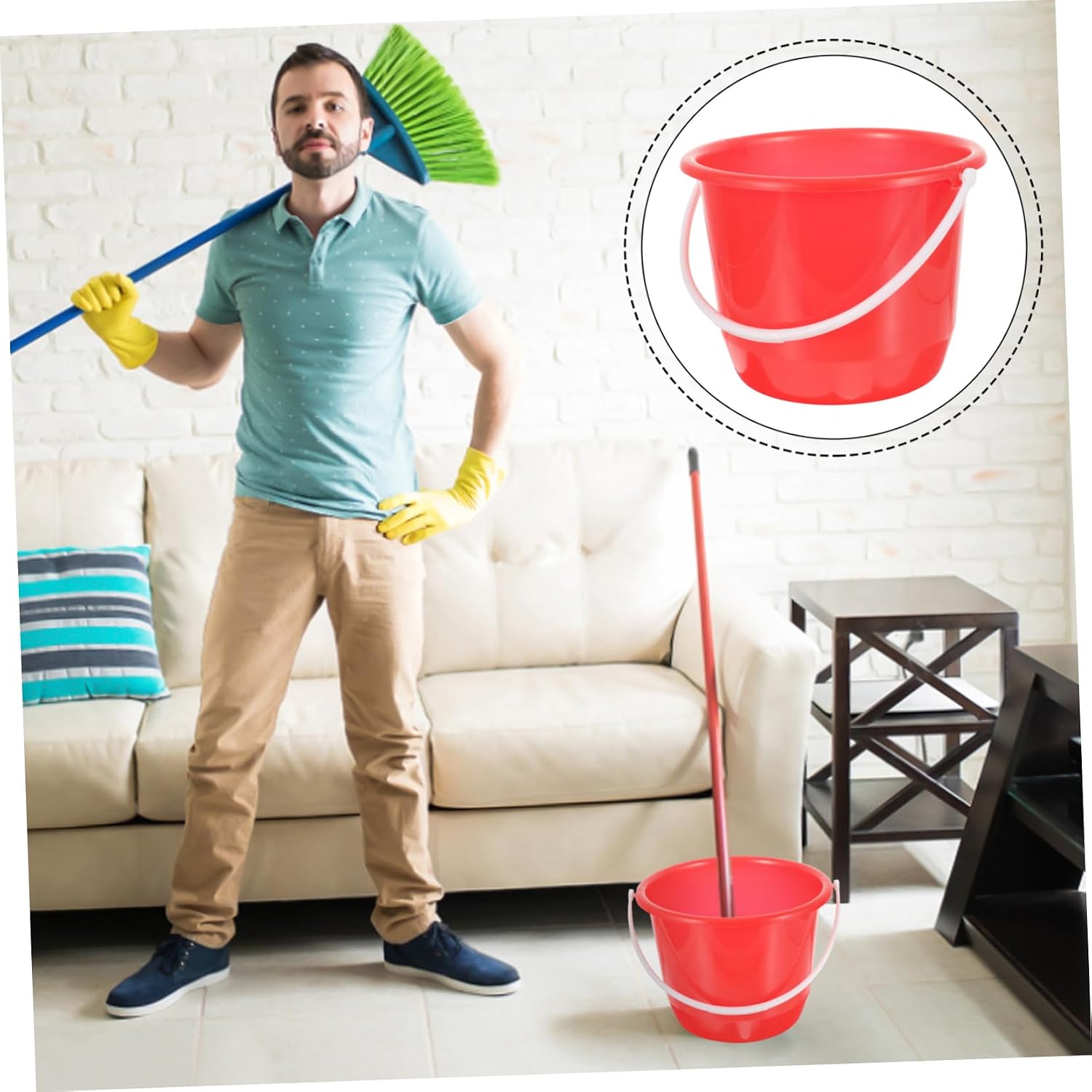 Portable Plastic Water Bucket Durable Gardening Bucket for Watering Plants Cleaning and Fishing Comfortable Handle for Easy Use and Transport