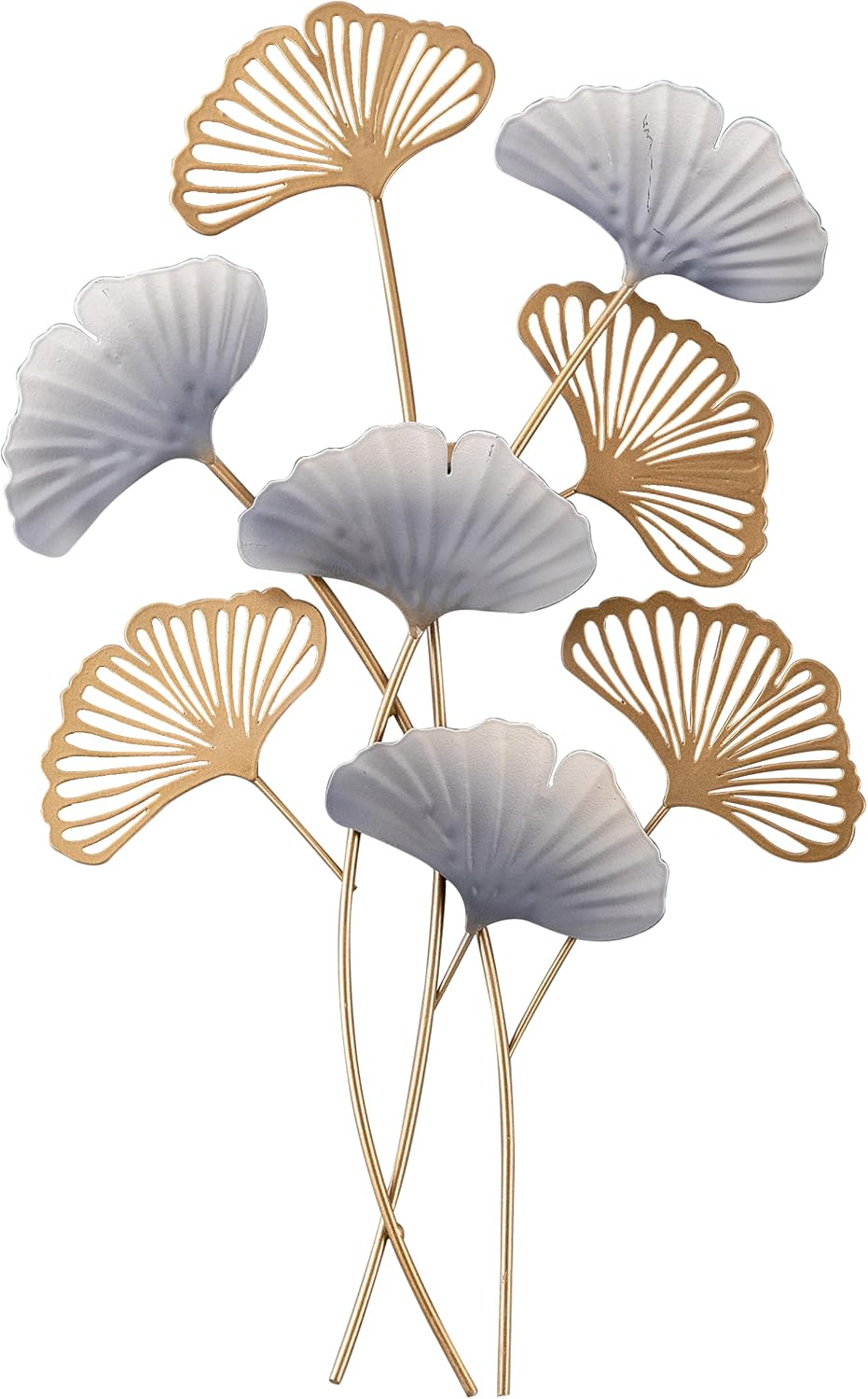 Sintosin Modern Small Ginkgo Leaf Metal Wall Decor 9 X 11 Inches, Hanging Vintage Gold Metal Leaf Wall Decor for Entryway, Antique Home Decor for Aesthetic Living Room Dining Room