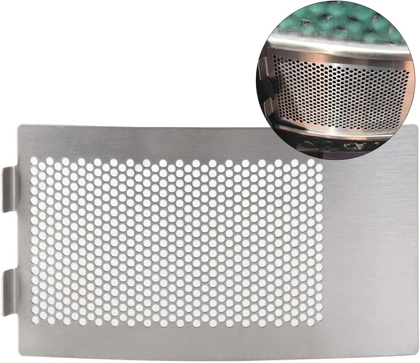 VANKEY Stainless Steel Metal Punched Mesh Panel Fits for Medium&Large Big Green Egg Draft Door Egg Bottom Vent Replacement Punched Metal Panel Big Green Egg Accessories
