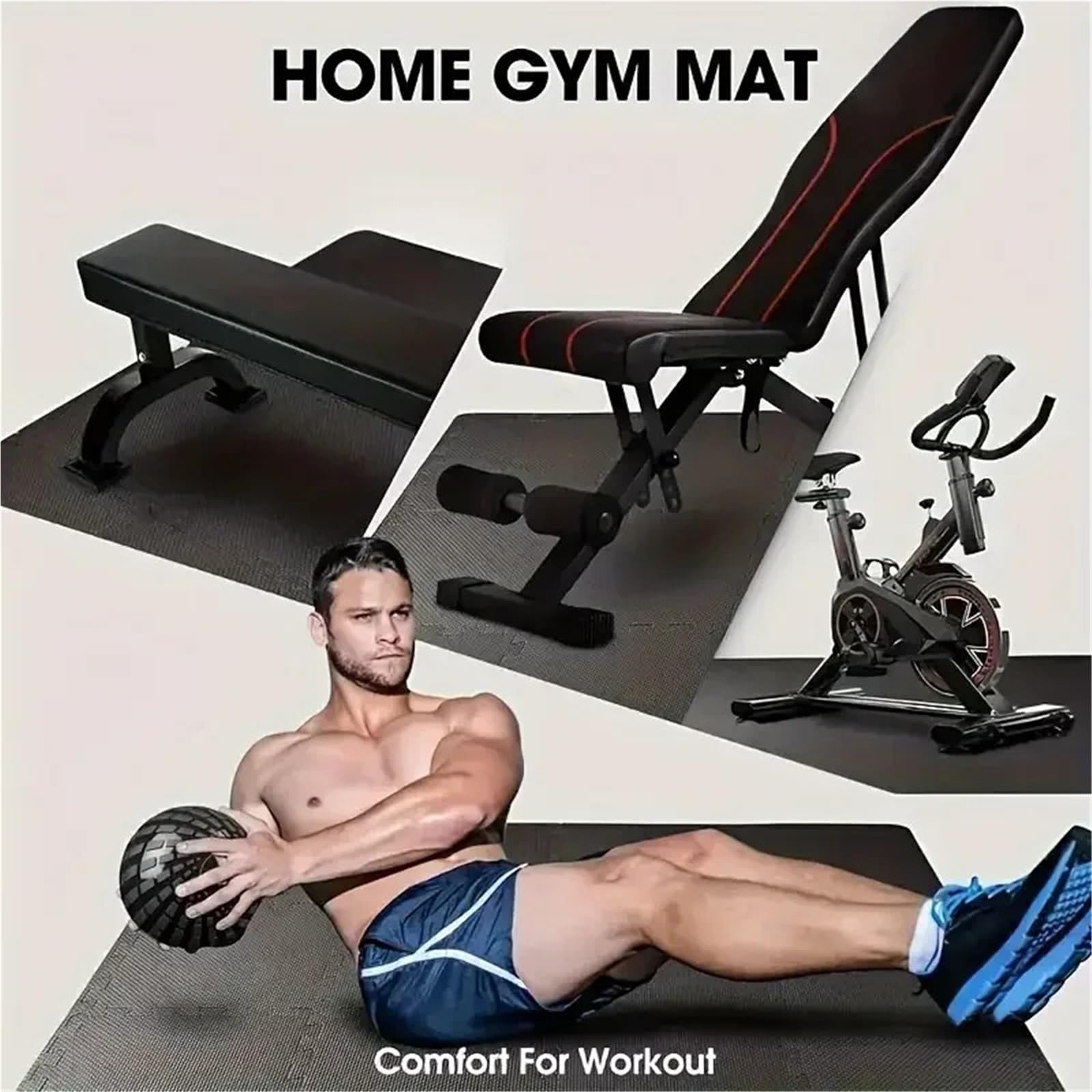 Tappeto Da Fitness A Puzzle Tappetino in schiuma EVA cucito da 4-20 pezzi impermeabile antiscivolo for la casa