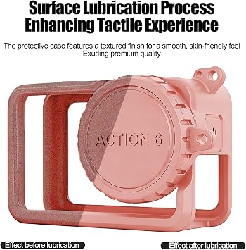 Silicone Case with Lens Cap Compatible for DJI Osmo Action 6(Pink)