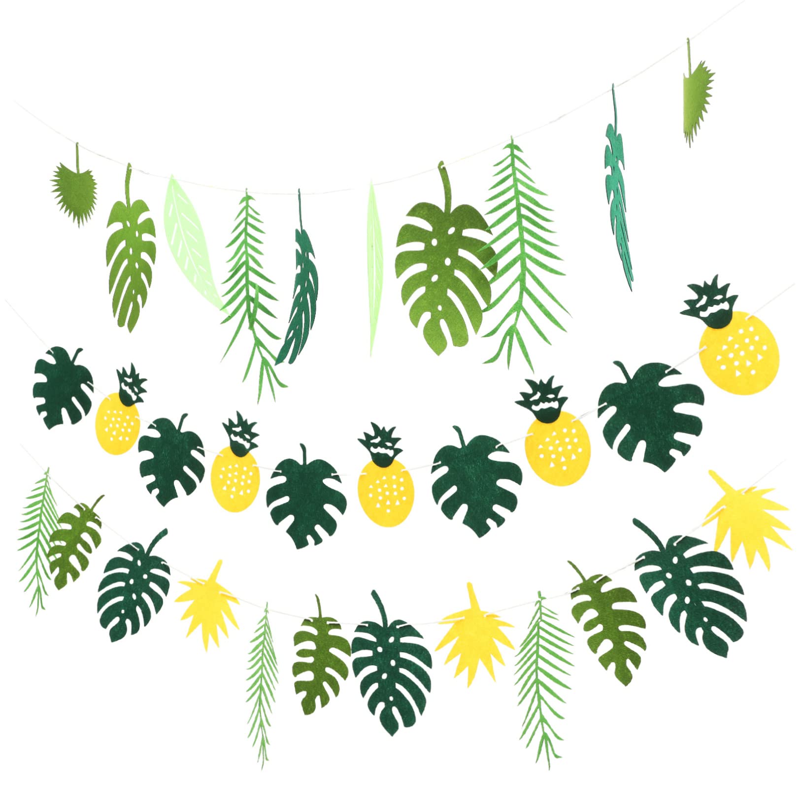 BESTonZON 3sets Ghirlande Per Hawaiane Decorazioni Estive Riutilizzabili Striscioni e Ananas Per Compleanni e Anniversari